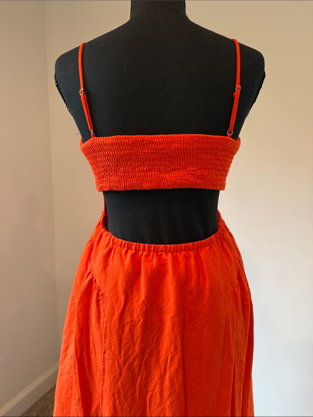Astr Orange A-Line Midi Dress - Picture 2 of 6